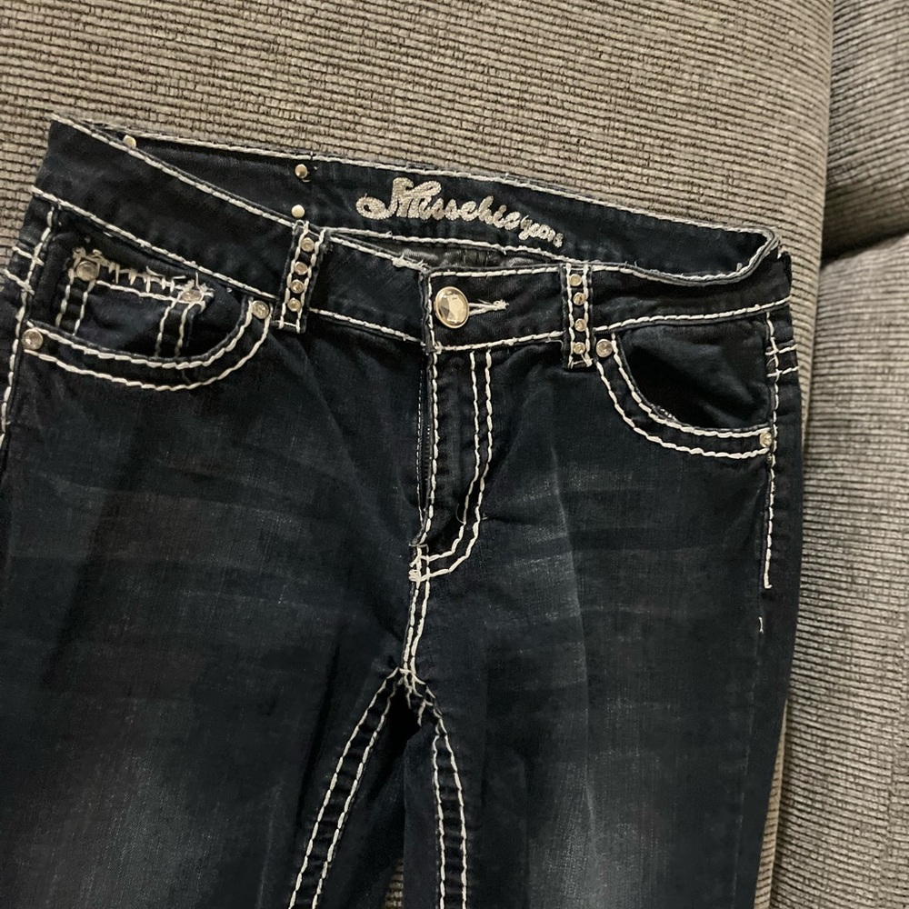 Brand new pair of miss chica jeans with white stitching - Picture 2 of 5